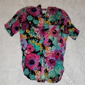 4 for $12 🧚‍♀️ Vtg Floral Button Down Tee